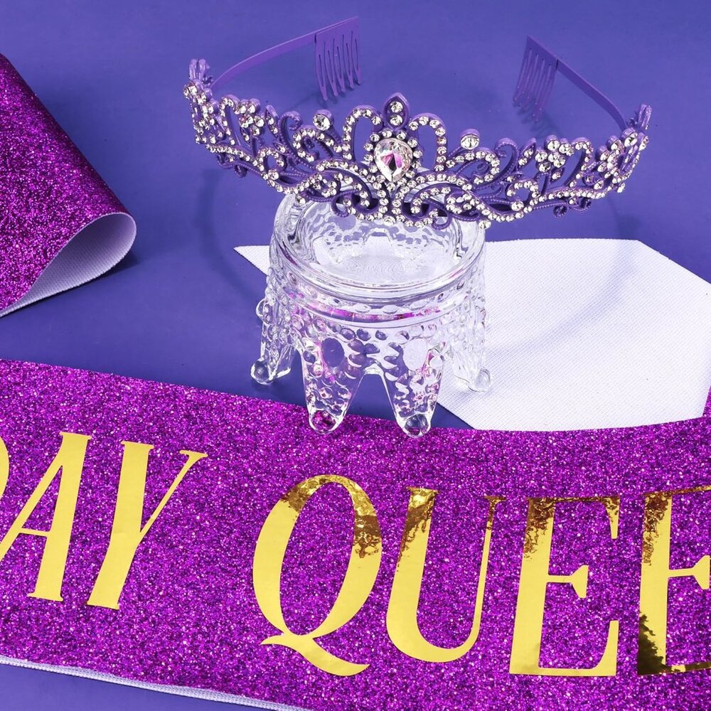 Birthday Sash For Women Happy Birthday Crown Tiaras For Women Queen Princess Hea View 6